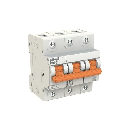 NHP MOD6+ Miniature Circuit Breaker MCB 10kA 3 Pole 125A C Curve