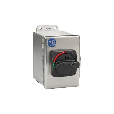 Allen-Bradley 194E Enclosed Disconnect Switch IP66 Stainless Steel, Actuator Red/Yellow, 3 Pole 100A