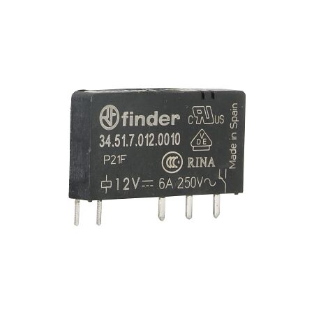 Finder 34 Series Slim Printed Circuit Board Relay 6A 1 Changeover 12V DC Coil