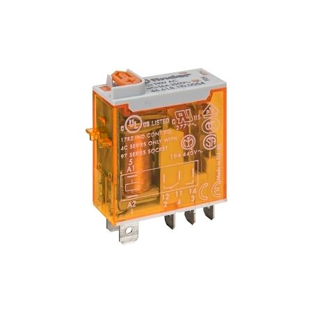 Finder 46 Series Miniature Relay 16A 1 CO 110V AC Coil with PB plus LED plus Mech. Indicator