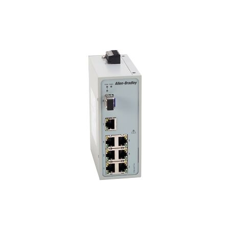 AB Stratix 2000 Unmanaged switch, 7 x 100MB copper ports, 1x 100MB Singlemode Fiber SFP