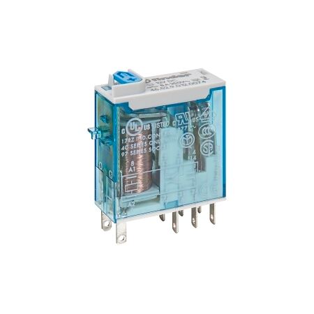 Finder 46 Series Miniature Relay 8A 2 CO 12V DC Coil with PB plus LED plus Mech. Indicator