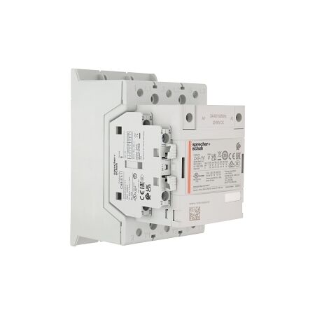 S+S CA9 Contactor 55kW 3Pole 24 to 60VAC and VDC Coil 1NO 1NC Contact Auxiliary