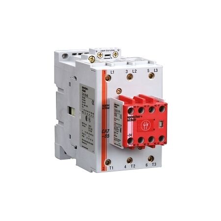S+S CAS7 Safety Contactor 45kW 3Pole 24VDC Coil 1NO 4NC Contact Auxiliary