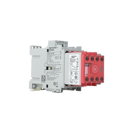S+S CAS7 Safety Contactor 4kW 3Pole 240VAC Coil 1NO 4NC Contact Auxiliary