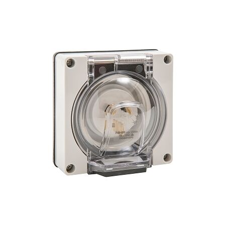 NHP ISO Appliance Inlet, 3 Flat Pins 15A 250V AC, w/o Base, Grey