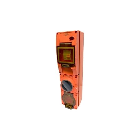 NHP ISO Switched Socket Outlet - RCD, 3 Flat Pins 10A 250V AC, w/ Base - Inline, RO