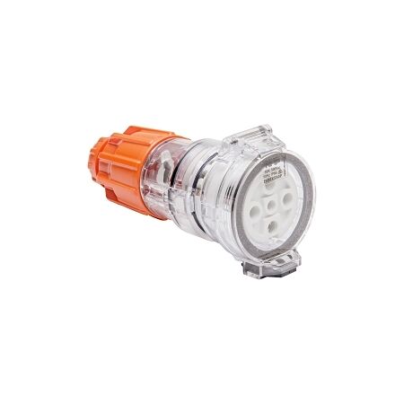 NHP ISO Extension Socket, 5 Round Pins 50A 500V AC, Electric Orange