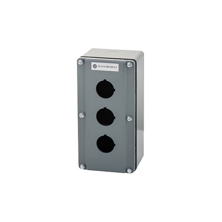 Allen-Bradley 800T Enclosure Die Cast Surface Mount 3 Holes Grey for 30.5mm Pushbutton