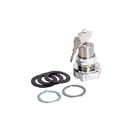 Allen-Bradley 800T Key Selector Swtich 30.5mm 3 Pos. Cyl. Lock Spring Rtn Left Lock Center D018