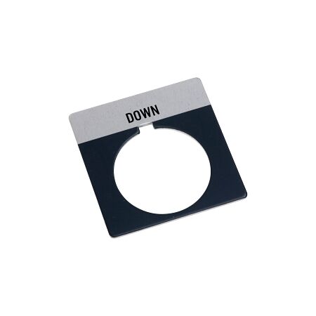 Allen-Bradley 800T Legend Plate 46 x 47mm Gray DOWN for 30.5mm Pushbutton