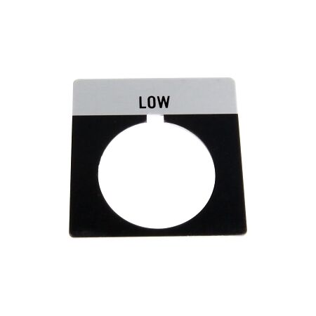 Allen-Bradley 800T Legend Plate 46 x 47mm Gray LOW for 30.5mm Pushbutton
