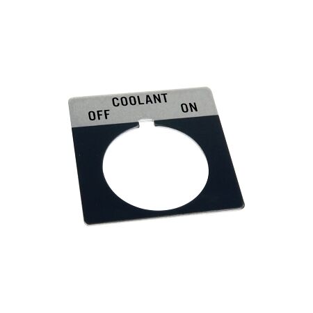 Allen-Bradley 800T Legend Plate 46 x 47mm Gray OFF COOLANT ON for 30.5mm Pushbutton
