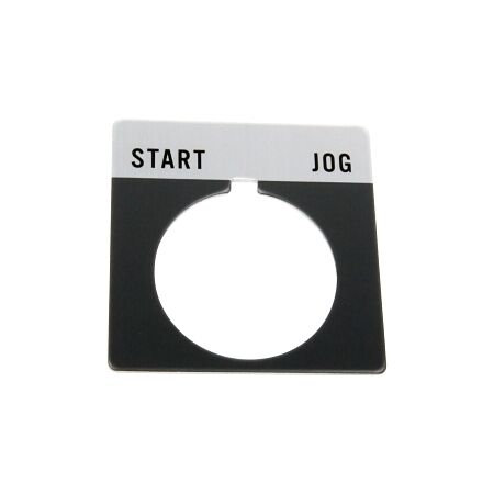 Allen-Bradley 800T Legend Plate 46 x 47mm Gray START JOG for 30.5mm Pushbutton