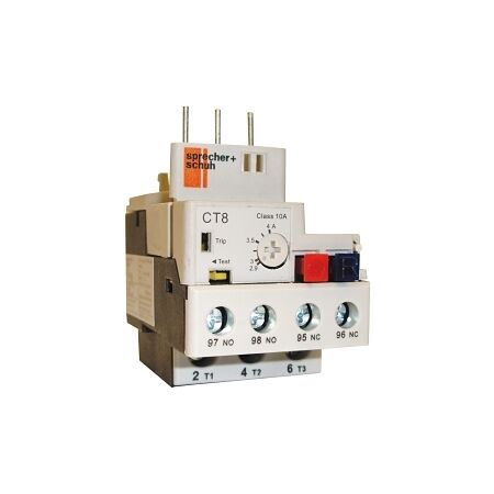 S+S CT8 Thermal Overload Relay 0.1 to 0.16A Direct Mount Manual or Auto Reset for CA8 9 to 12A