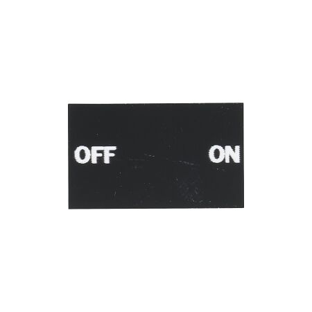Sprecher and Schuh D7 Legend Plate 30 x 50 mm Snap in Black with White Text OFF ON