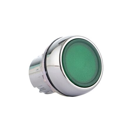 Sprecher and Schuh D7 Pushbutton 22.5 mm Head Only Metal Momentary Flush Green Lens Cap Illuminated