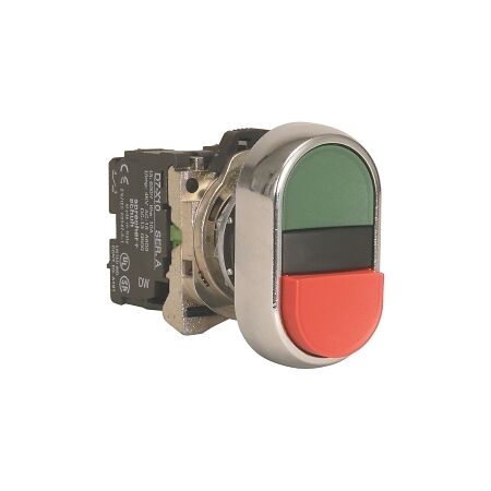 Sprecher and Schuh D7 Multi Function PB 22.5mm COMP Metal 2 POS Blank RD GR Inserts Non ill 1NC 1NO