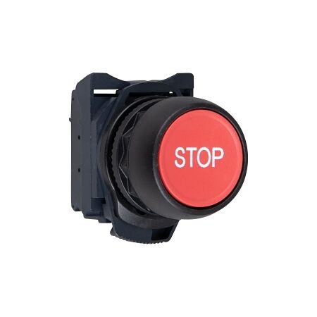 Sprecher and Schuh D7 Pushbutton 22.5 mm Complete Plastic MOM Flush Red Cap STOP Non Ill 1NC