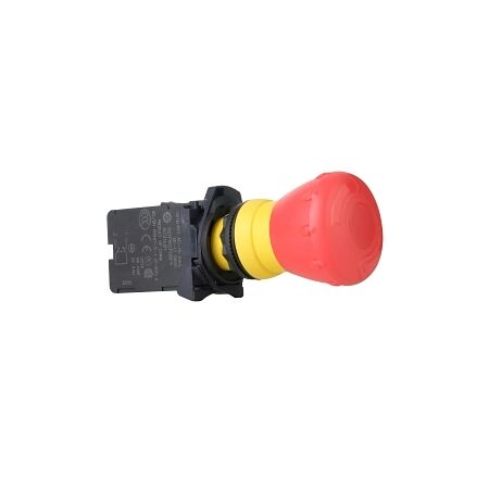 Sprecher and Schuh D7 E Stop 22.5mm Complete Plastic 2POS 40mm OPTR MOM TTR Red 1NC SELF MONT