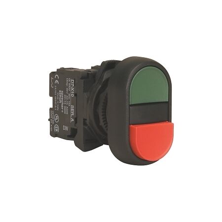 Sprecher and Schuh D7 Multi Function PB 22.5mm COMP PLT 2 POS Blank RD GR Inserts Non ill 1NC 1NO