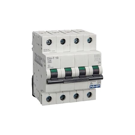 NHP DIN-T Miniature Circuit Breaker 10kA 4Pole 6A C Curve