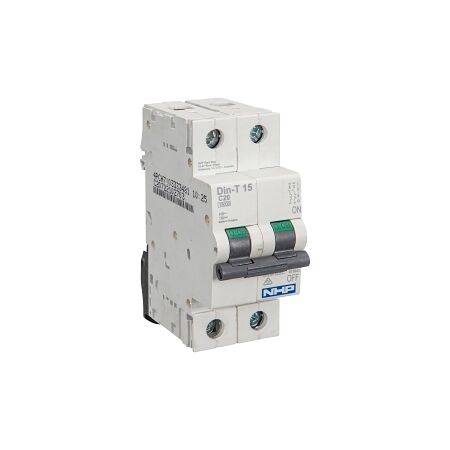 NHP DIN-T Miniature Circuit Breaker 50kA 2Pole 16A C Curve