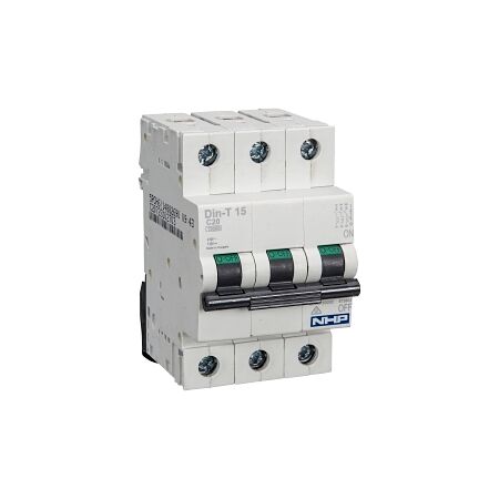 NHP DIN-T Miniature Circuit Breaker 25kA 3Pole 10A C Curve
