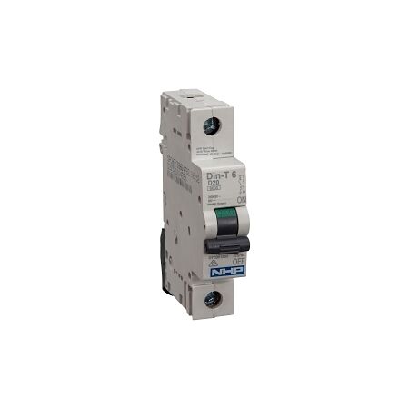 NHP DIN-T Miniature Circuit Breaker 6kA 1Pole 2A D Curve