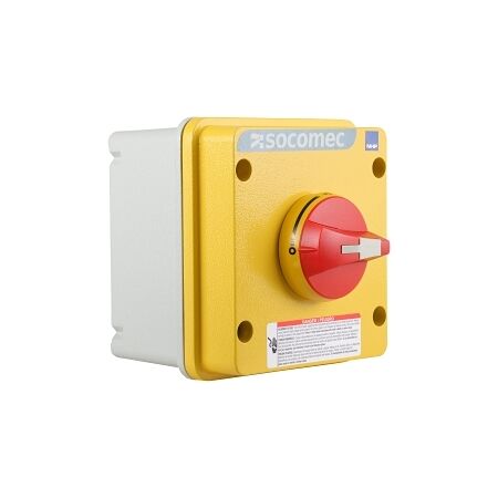 Socomec ISO Enclosed Isolator, IP 65 Aluminium Yellow, Handle - Red, 3P 25A