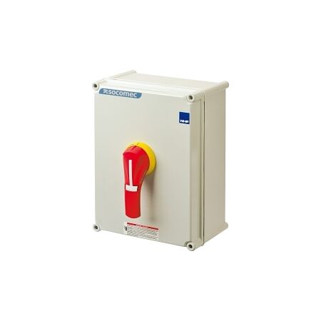 Socomec ISO Enclosed Isolator, IP 65 Plastic Grey, Handle - Red, 4P 160A