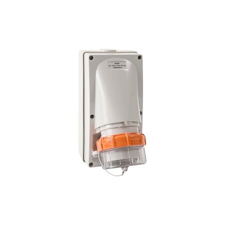 NHP ISO Appliance Inlet, 3 Round Pins 20A 250V AC, with Base 38mm, Grey