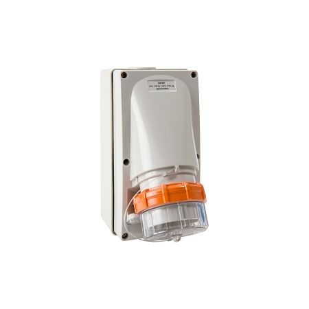 NHP ISO Appliance Inlet, 4 Round Pins 40A 500V AC, with Base 63mm, Grey
