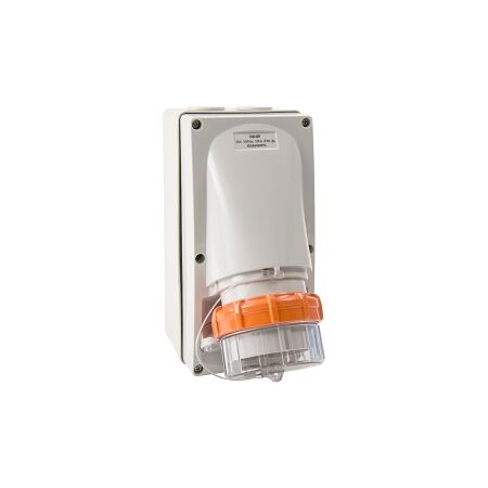 NHP ISO Appliance Inlet, 4 Round Pins 50A 500V AC, with Base 63mm, Grey