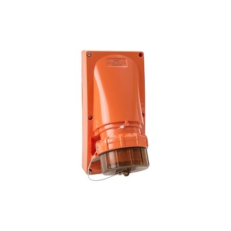 NHP ISO Appliance Inlet, 4 Round Pins 50A 500V AC, w/o Base, Resistant Orange