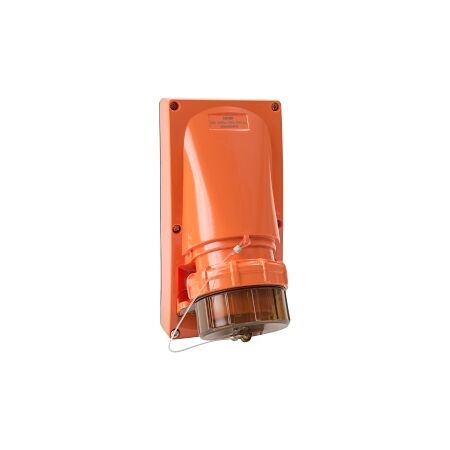 NHP ISO Appliance Inlet, 5 Round Pins 20A 500V AC, w/o Base, Resistant Orange