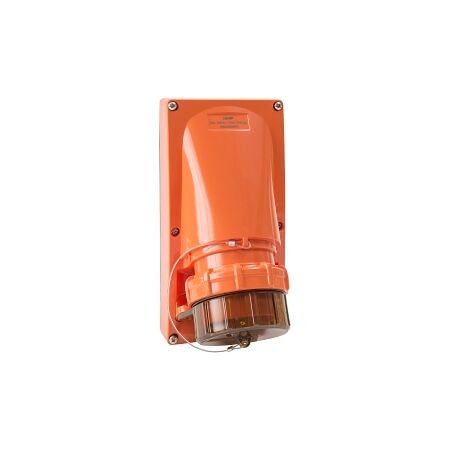 NHP ISO Appliance Inlet, 5 Round Pins 50A 500V AC, w/o Base, Resistant Orange