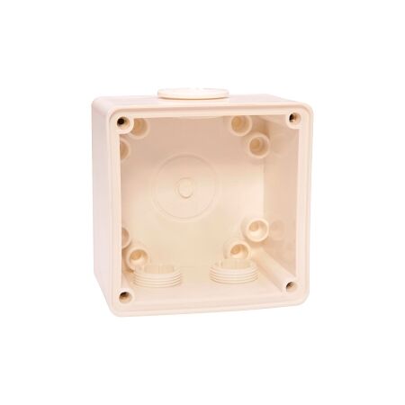 NHP ISO Back Box/Base, 1 Gang - Large 63mm depth, Resistant White