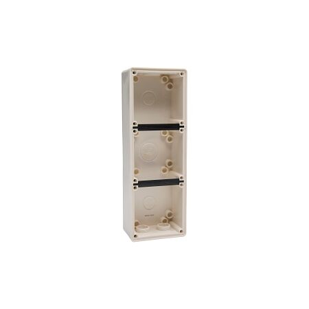 NHP ISO Back Box/Base, 3 Gang (1 x 3) - Large 63mm depth, Resistant White