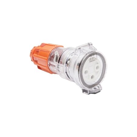 NHP ISO Extension Socket, 3 Round Pins 32A 250V AC, Electric Orange