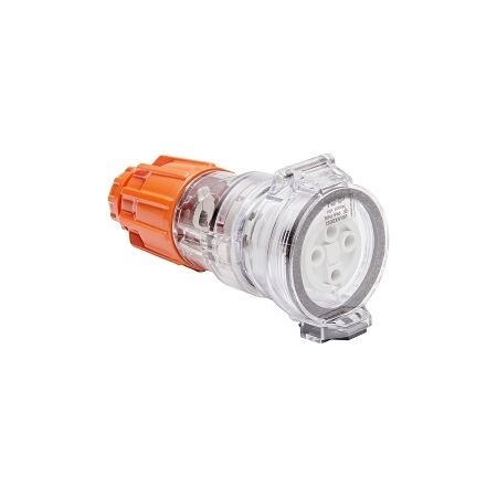 NHP ISO Extension Socket, 4 Round Pins 10A 500V AC, Electric Orange