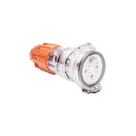 NHP ISO Extension Socket, 4 Round Pins 32A 500V AC, Electric Orange