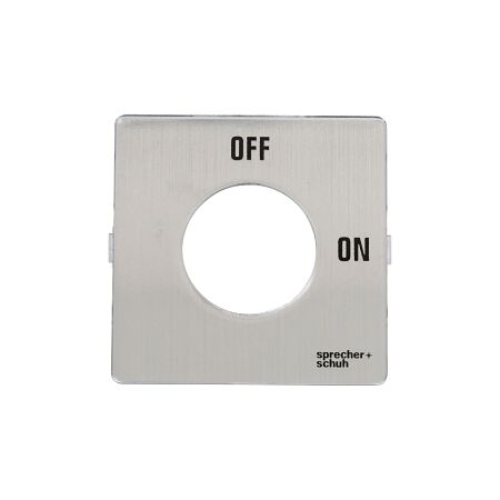 Sprecher and Schuh L2 Cam Switch Ll2A4 Legend Plate 48 x 48mm Off On