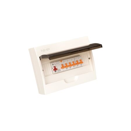 NHP MOD6 CSB Insulated Loadcentre MOD6PK 12W Surface Mount 63A MCB MSW 2x16A 2x10A 1x32A RCBO