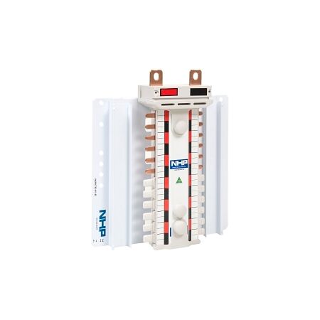 NHP POWERMAX DIN-T NC Busbar Chassis 250A 60 Way 2Pole Top Feed Red Black
