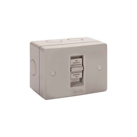 NHP NLINE Surface Switch, Large IP 66 Plastic, 1 Gang, 2 Pole 20A 250V AC