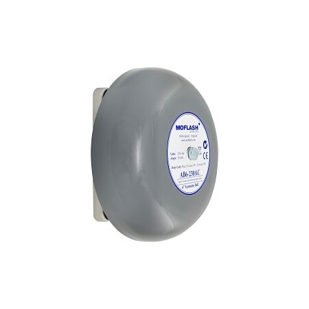 Moflash Bell 6 Inch 150mm Heavy Duty Marine 106dB IP66 24V DC Grey