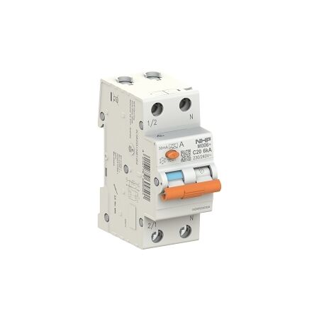 NHP MOD6+ RCBO 6kA 1 Pole and Switched N 40A C Curve 30mA Type A