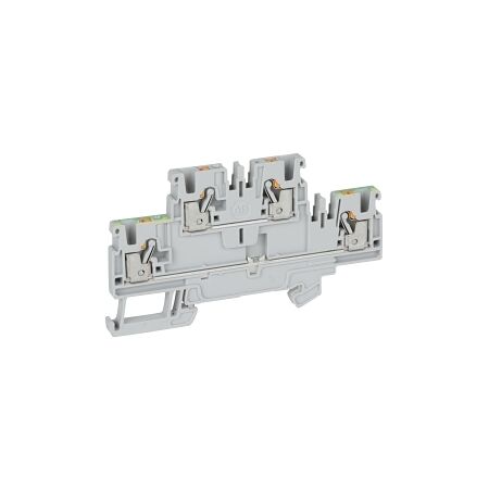 Allen-Bradley 1492-P Push-in Terminal 2.5mm 2 Level Ground 4 Conductor Entries Green Yellow