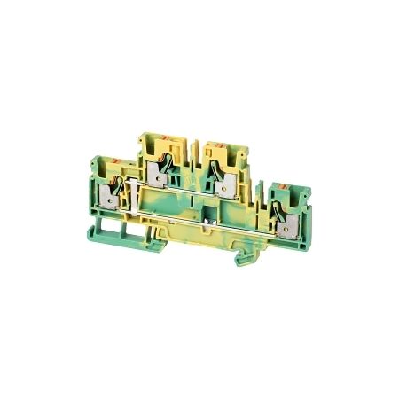 Allen-Bradley 1492-P Push-in Terminal 4mm 2 Levels Connected Ground 4 Conductor Entries Green Yellow